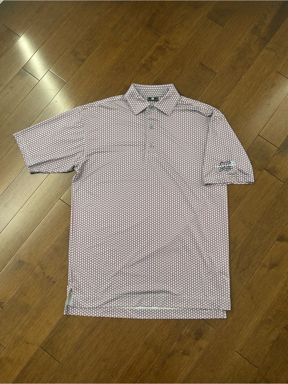 FootJoy FJ Printed Performance Golf Polo Red White Men’s M